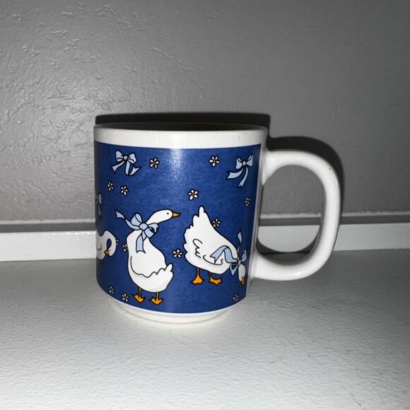 Vintage Blue Goose Mug | 1980s Country Kitchen Farmhouse Coffee Cup - Picture 3 of 6